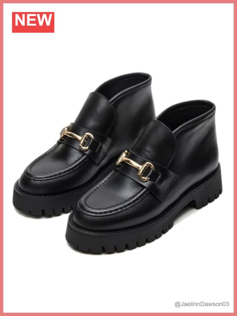 Womens Platform Ankle Boots Chunky Heel Loafer Booties Slip On Faux Leather